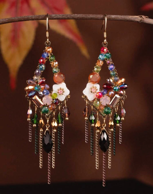 PENDIENTES FLORES VIDRIO